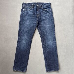 JCrew 770 Jeans Straight Kaihara 34x32 Mid Rise Dark Wash Japanese Denim